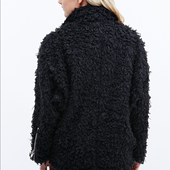 UNIF poodle moto jacket in black - Picture 5 of 7